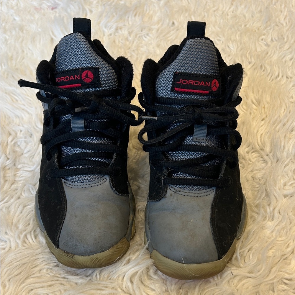 Jordan Kids Black and Gray Athletic Shoes